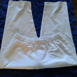 WHITE, ELASTIC WAIST, ANKLE LENGTH, LADIES PANTS, SIZE 12